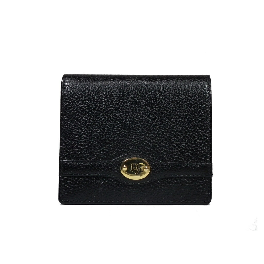 Dior Leather Christian Black Bifold Wallet Christian